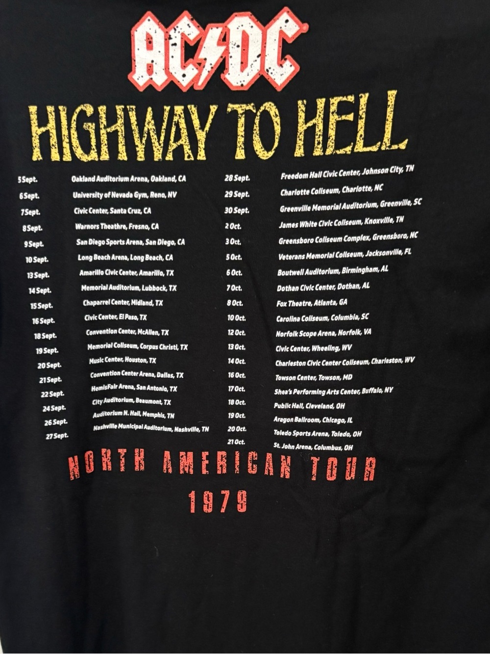AC/DC Black Highway to Hell Tour Tee - Picture 2 of 2
